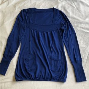 Long-sleeve Royal Blue Top